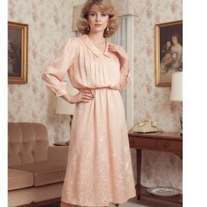 Vintage 80’s Cassidy pink satin midi dress